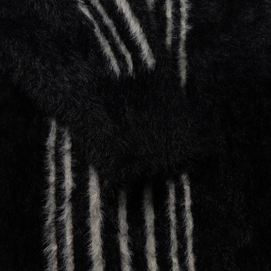 Oversized Chenille Column Knit Cardigan - Black