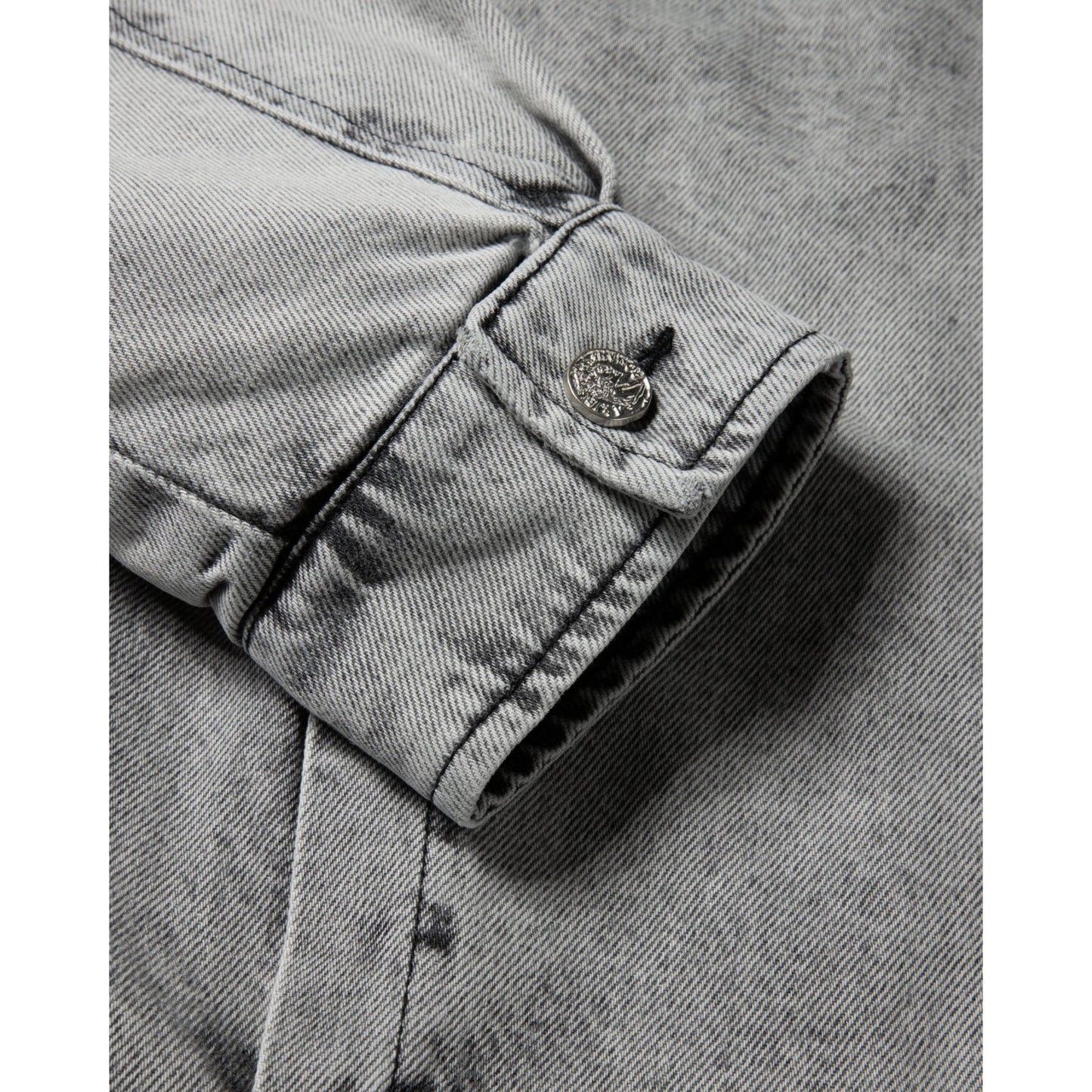 Sherpa Denim Car Coat - Grey
