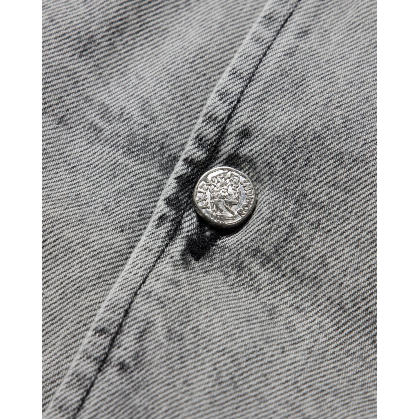 Sherpa Denim Car Coat - Grey