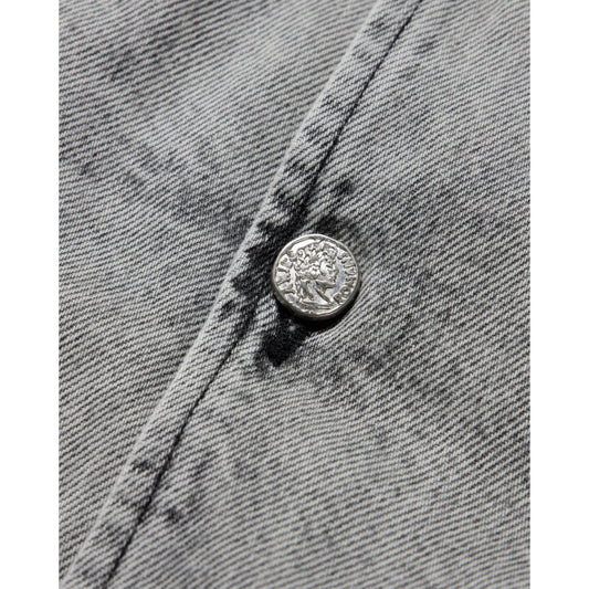 Sherpa Denim Car Coat - Grey