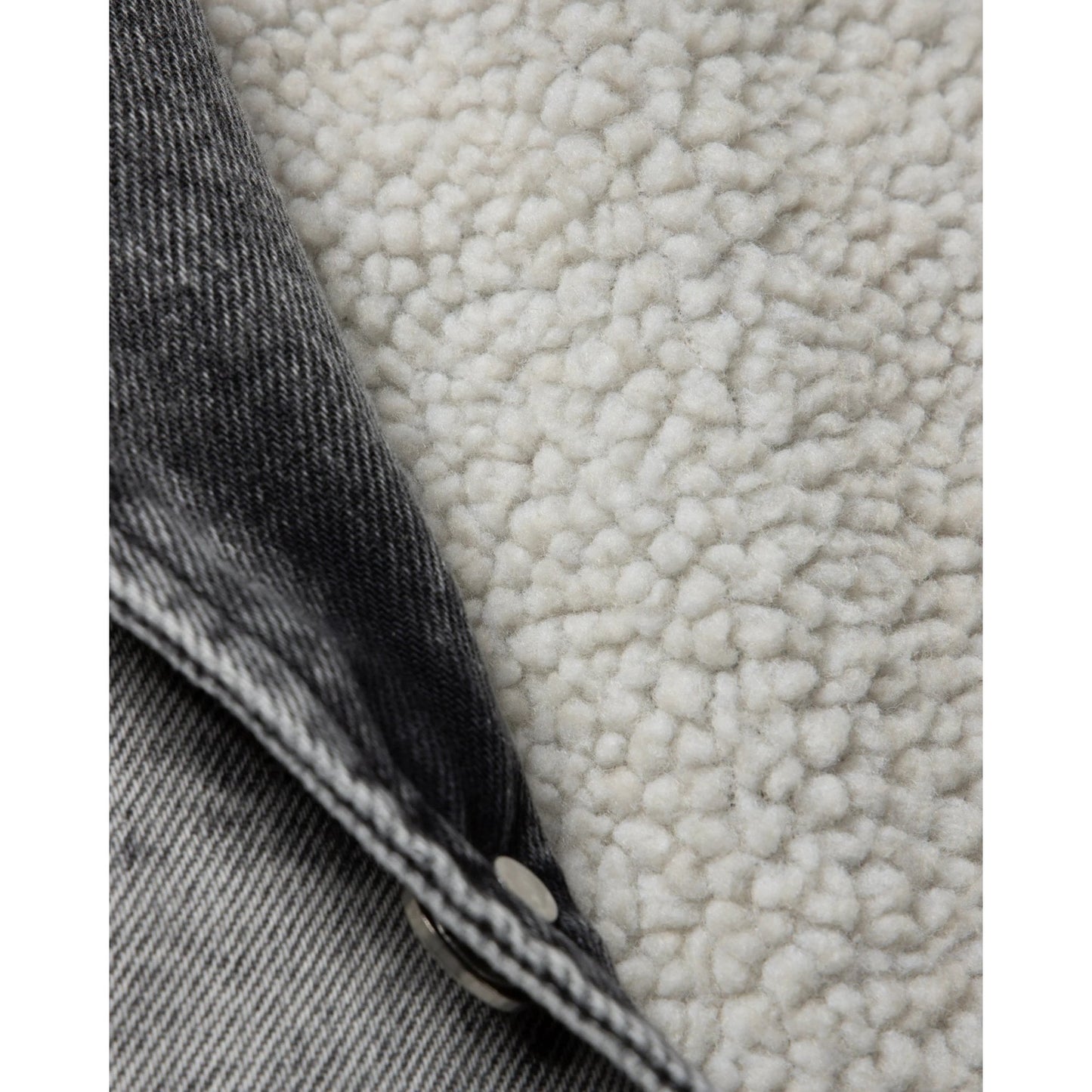Sherpa Denim Car Coat - Grey