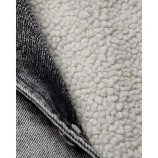 Sherpa Denim Car Coat - Grey