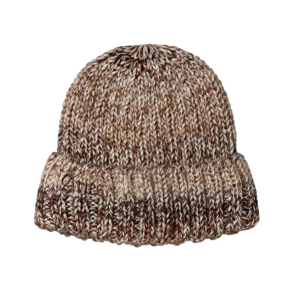 Rib Knit Space Dye Beanie - Brown