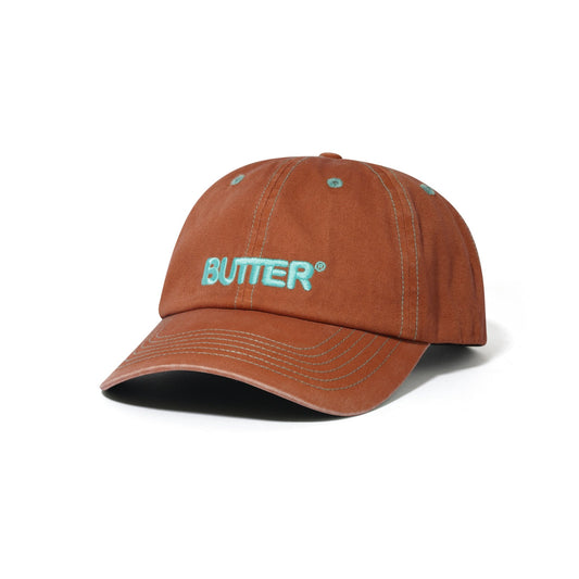 Rounded Logo 6 Panel Cap - Washed Sangria