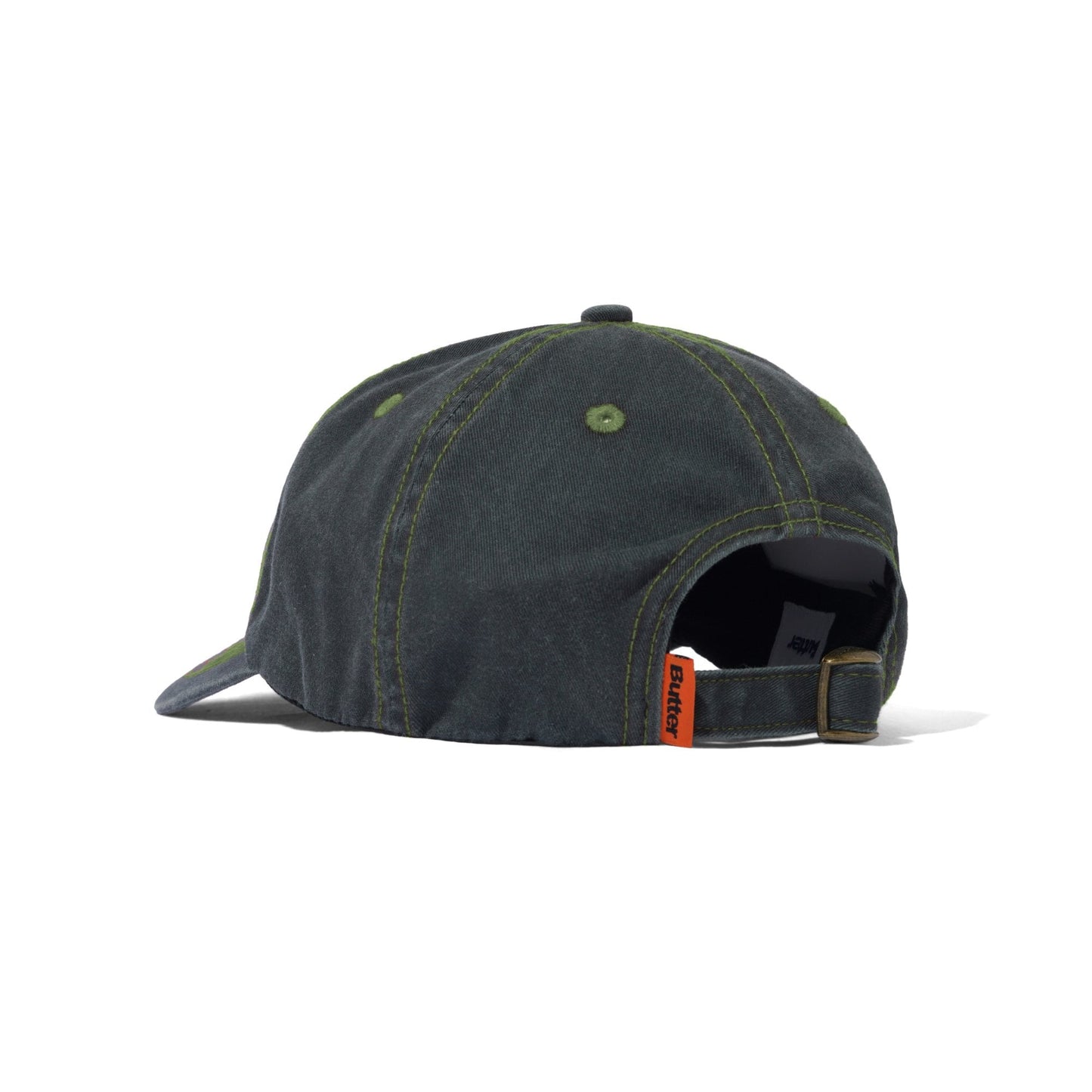 Rounded Logo 6 Panel Cap - Washed Black
