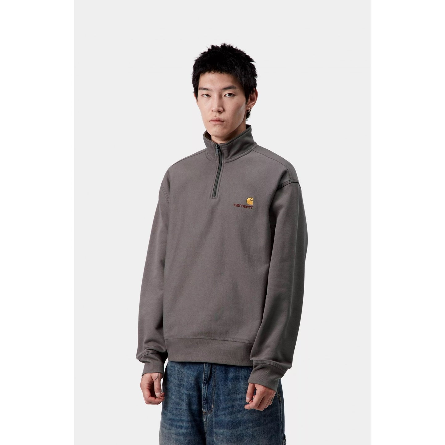 Half Zip American Script Sweat - Porphyry