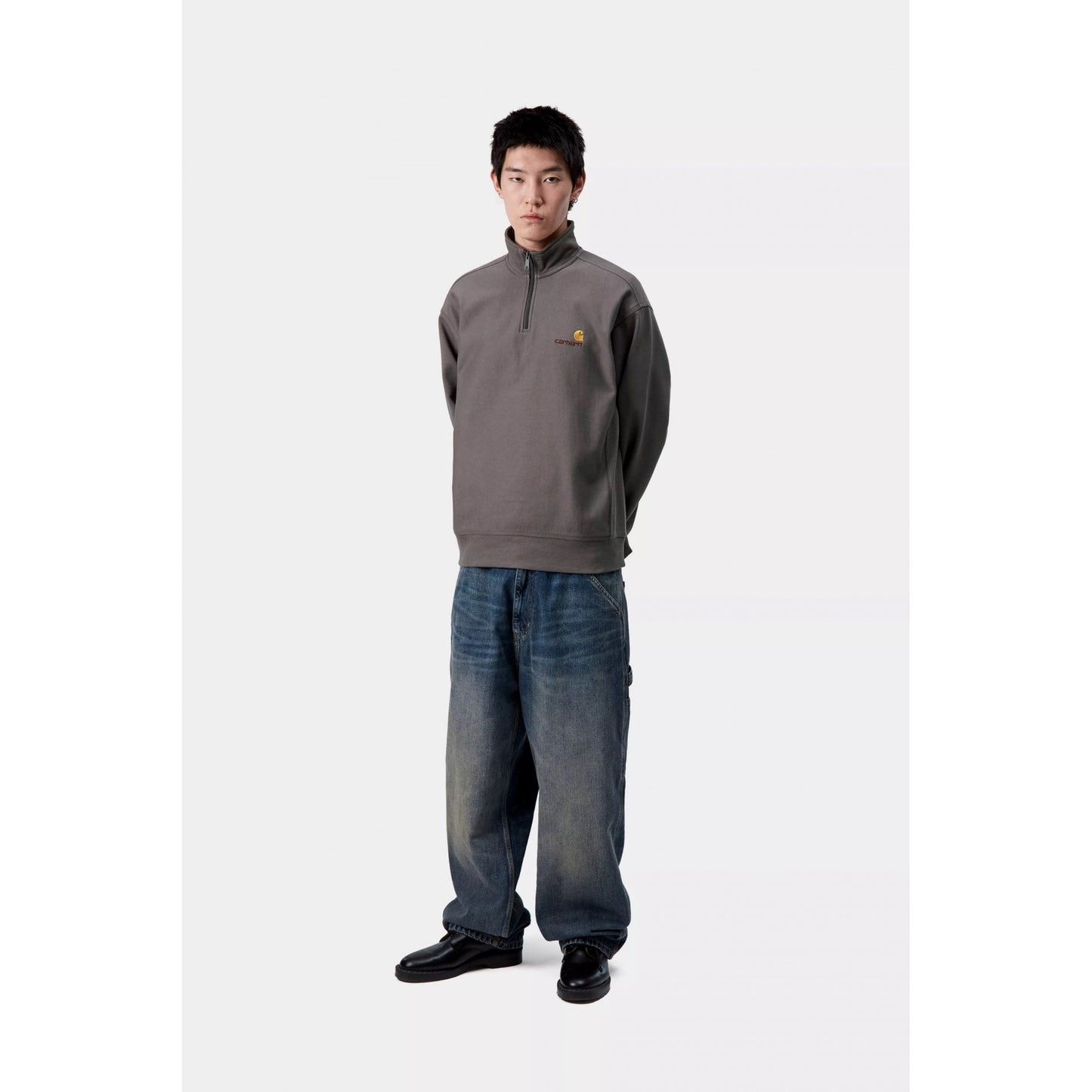 Half Zip American Script Sweat - Porphyry