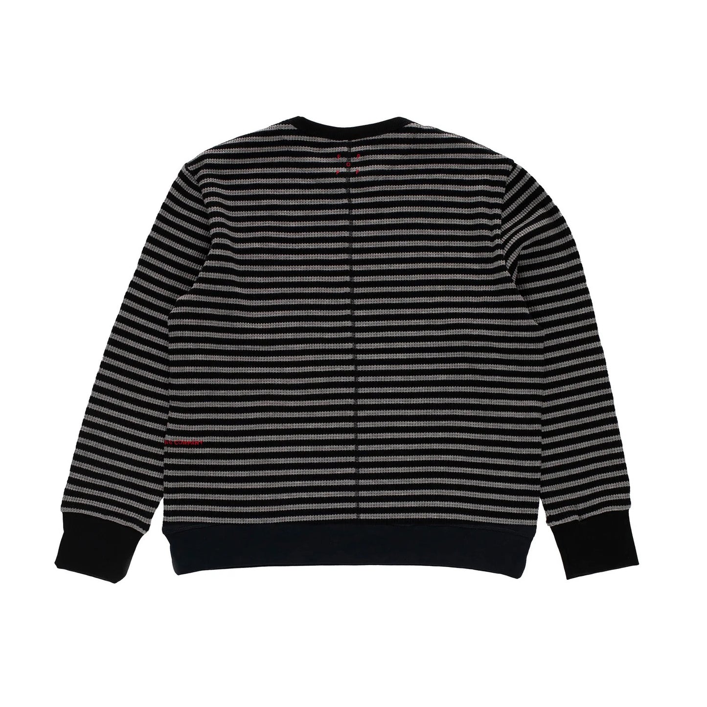 Striped Waffle Crewneck - Grey/Black