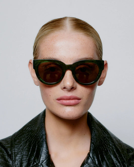 Lilly Sunglasses - Green Marble Transparent