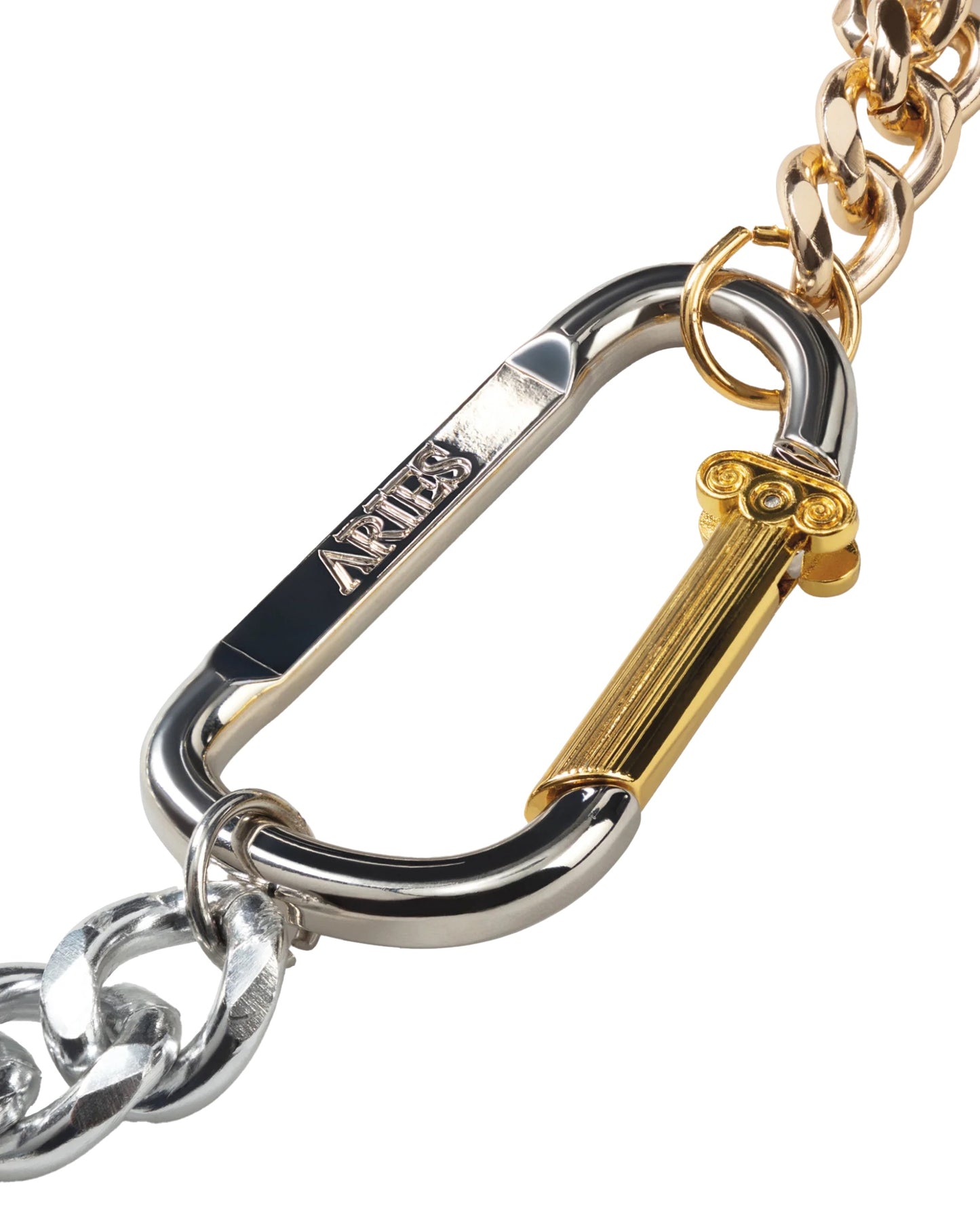 Column Carabiner Necklace - Silver