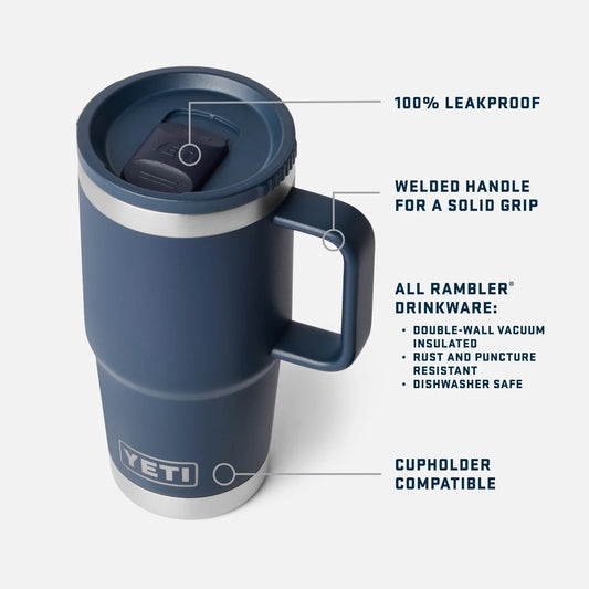 Rambler® 20 oz (591 ml) Travel Mug - Olive / King Crab Orange