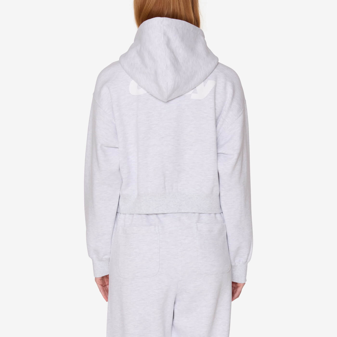 Women's League Cropped Zip Hood - Ash Heather Grey