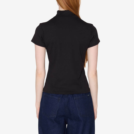 Women's Relay Mock Neck Neck SS - Black