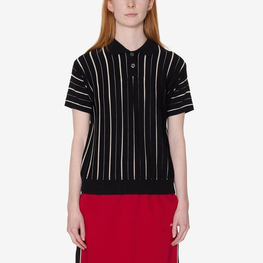 Women's Arlo Stripe Polo Sweater - Black Multi
