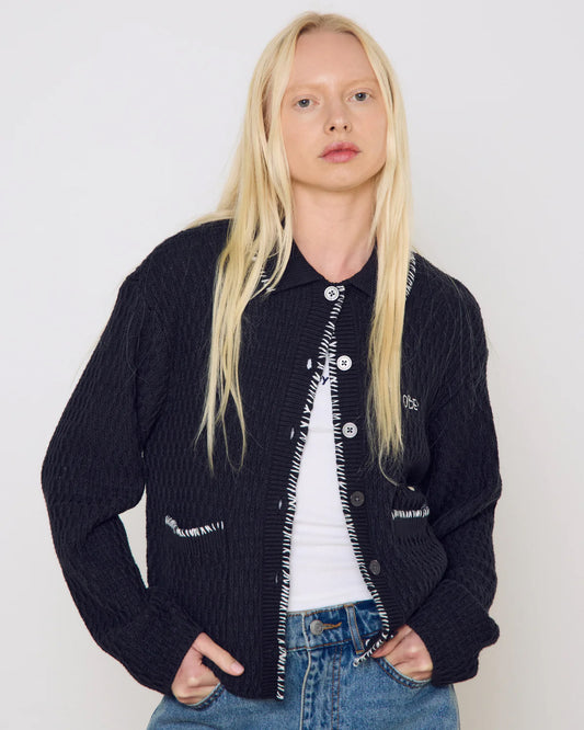 Women's Amelie Button Down Sweater - Off Black