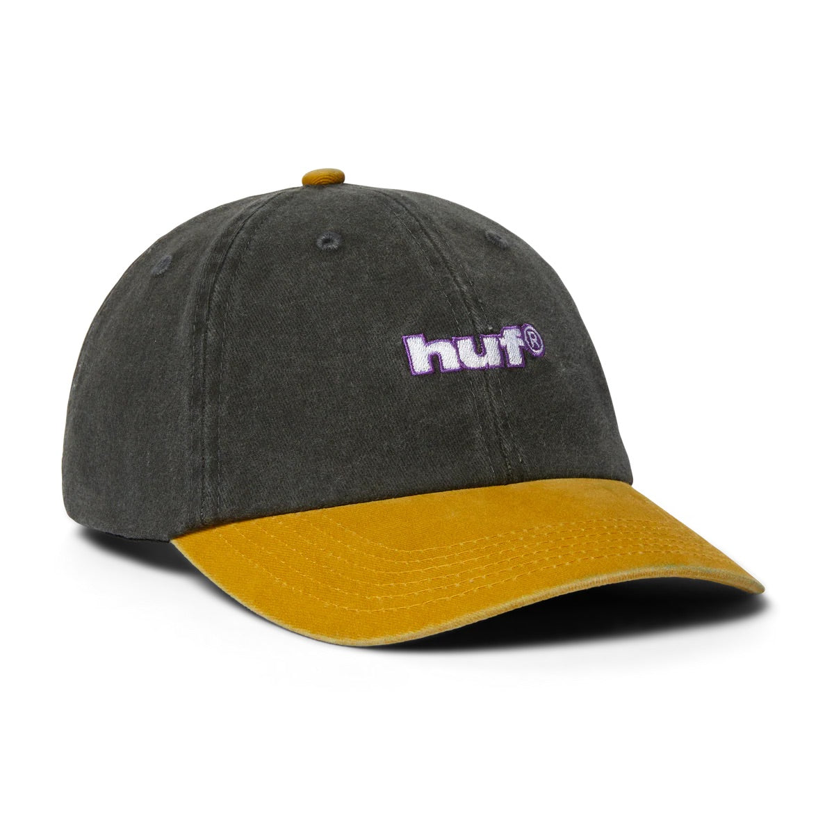 Two Tone 89 Washed 6 Panel Hat - Black