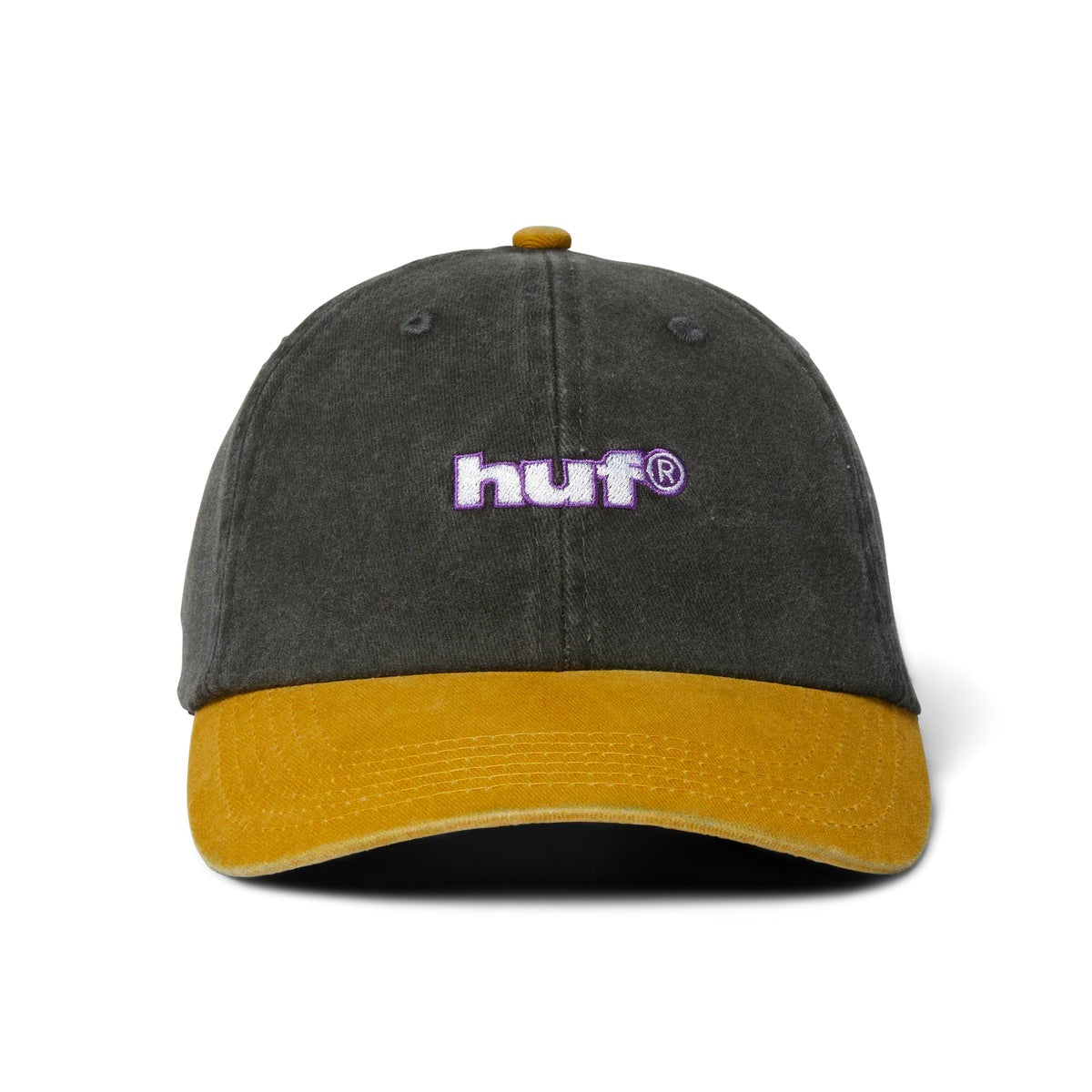 Two Tone 89 Washed 6 Panel Hat - Black