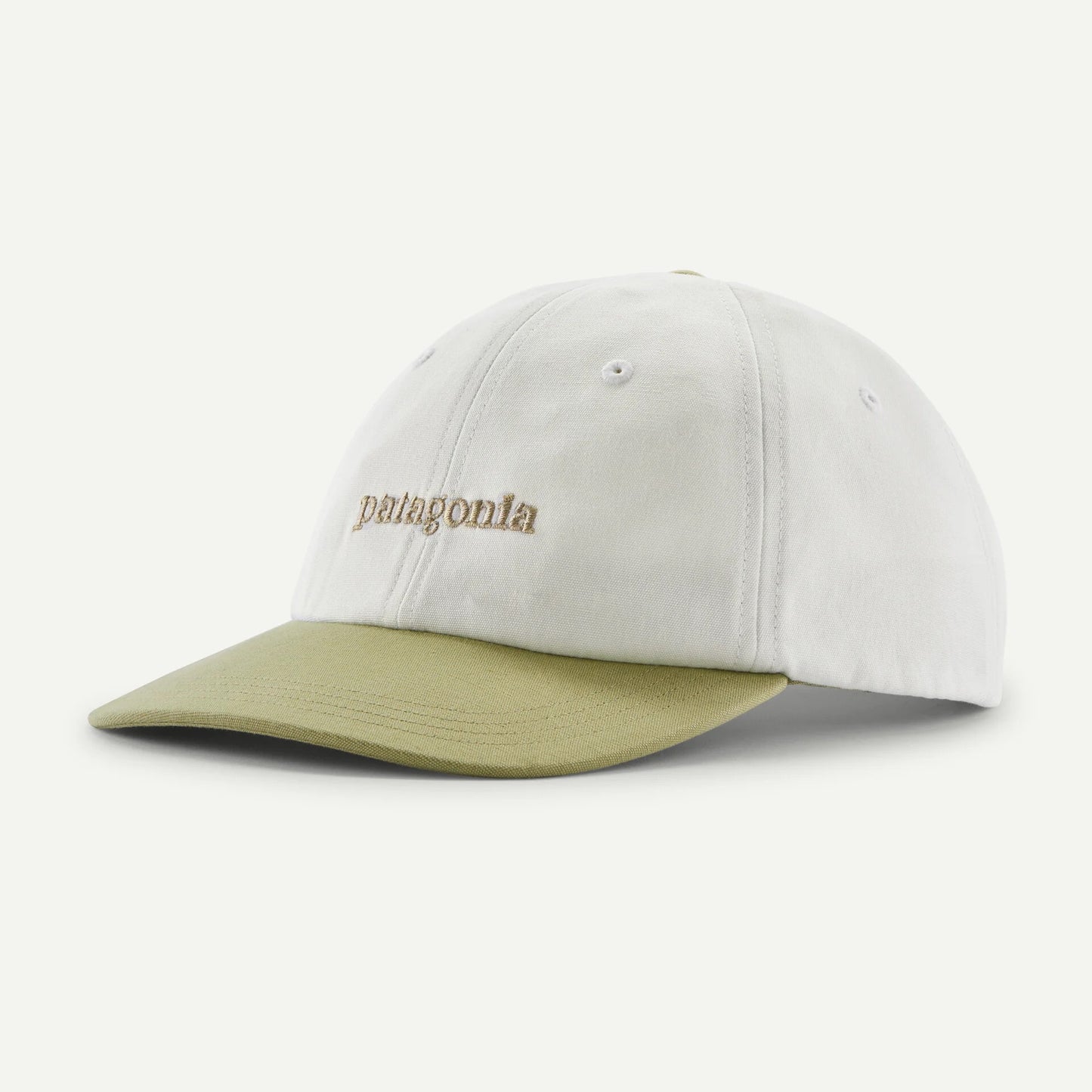 Fitz Roy Icon Trad Cap - Text Logo: Birch White w/Gumtree Green