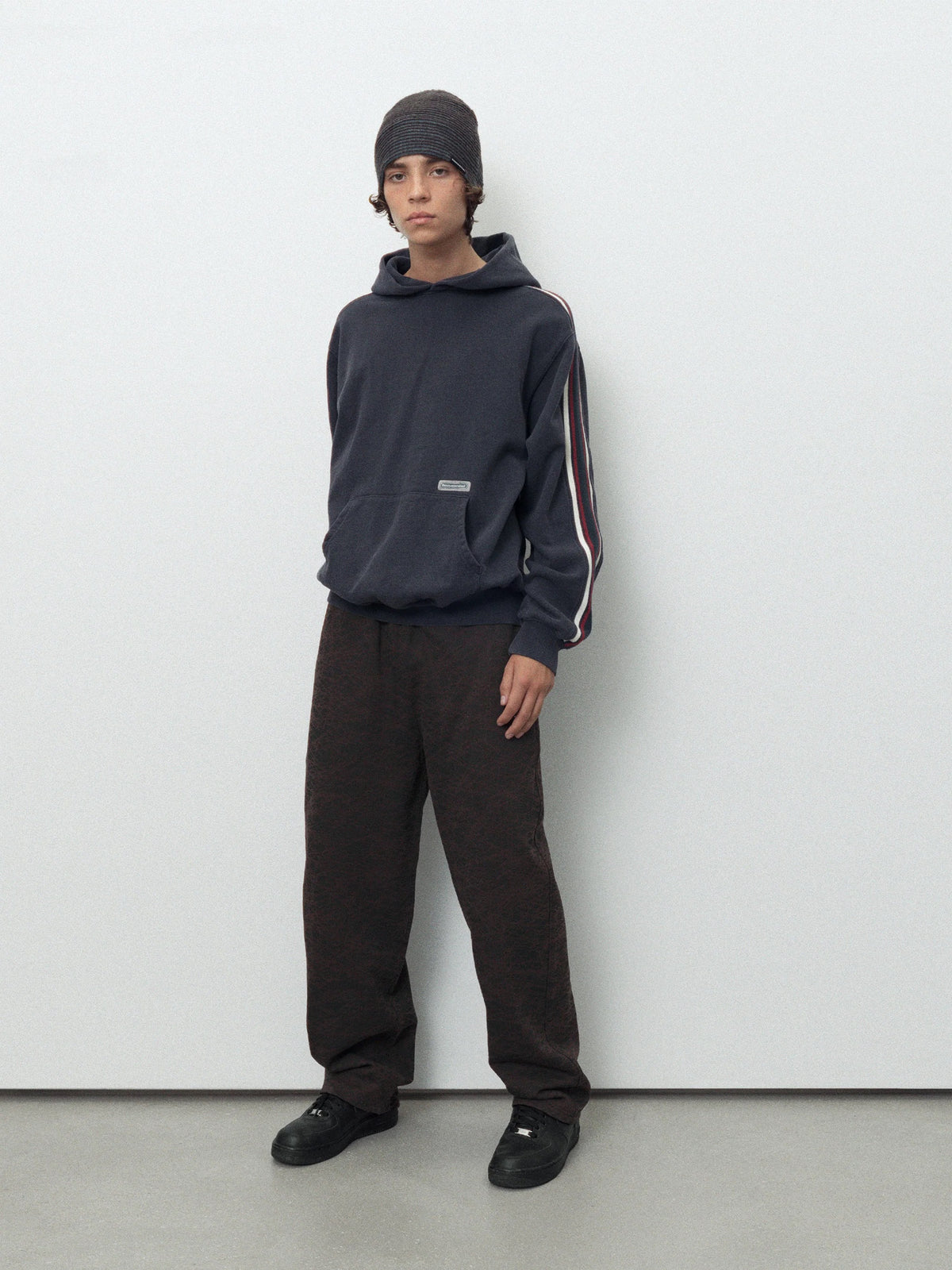 Striped Hoodie - Dark Navy