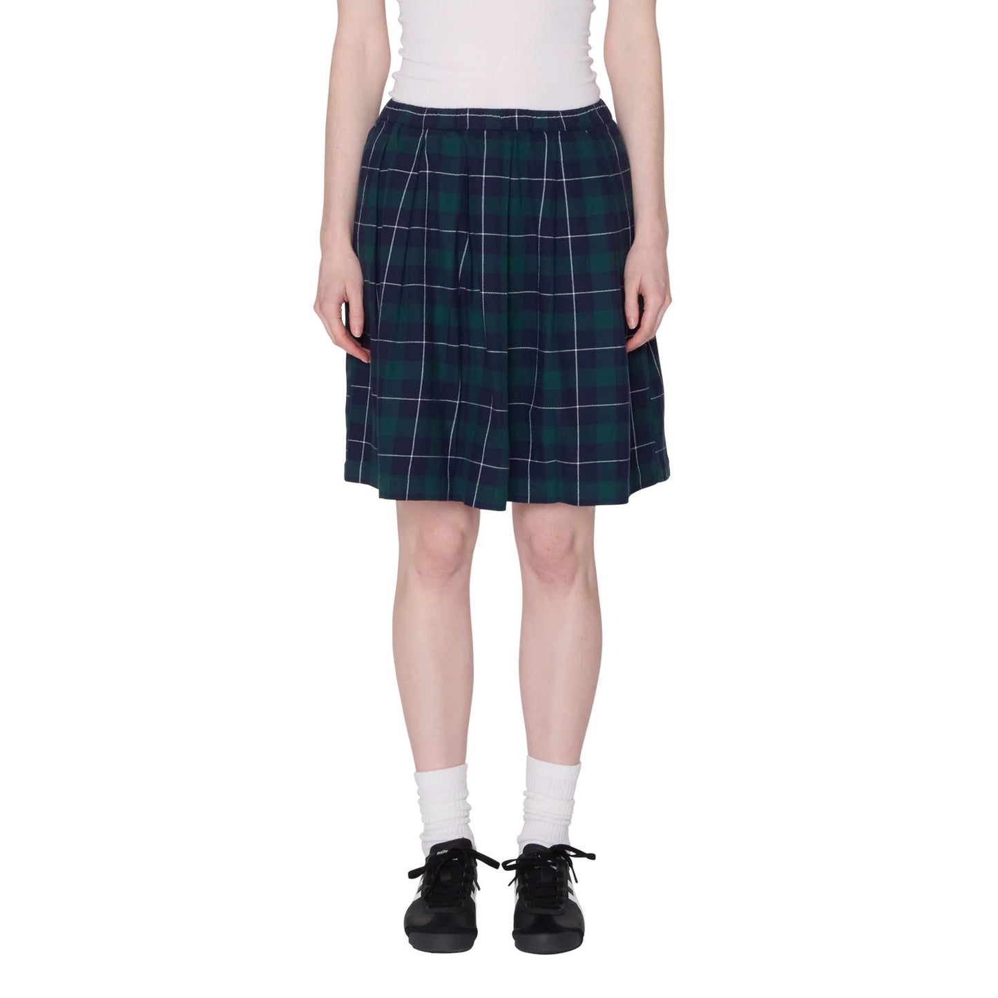 Shelly Plaid Pleated Skirt - Green Multi