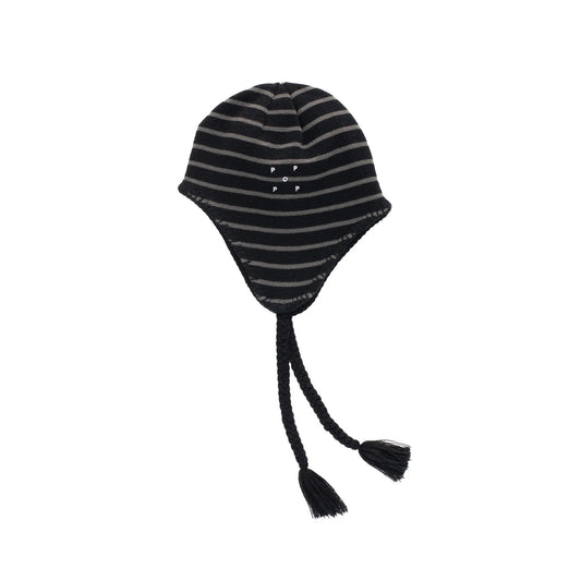 Reversible Earflap Beanie - Black/Charcoal