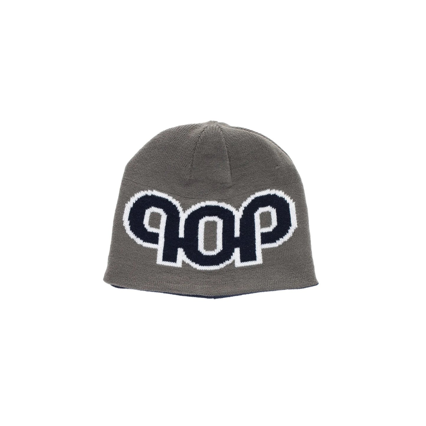 Reversible Pub Skull Beanie - Grey/Navy