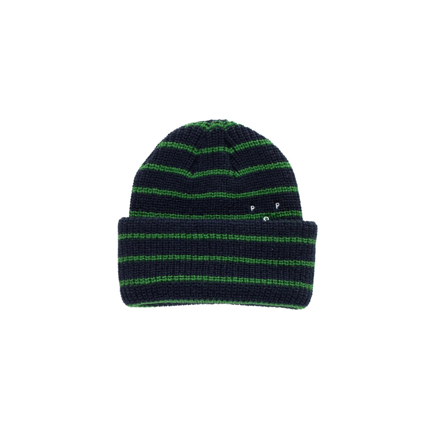 Strped Beanie - Navy/Juniper