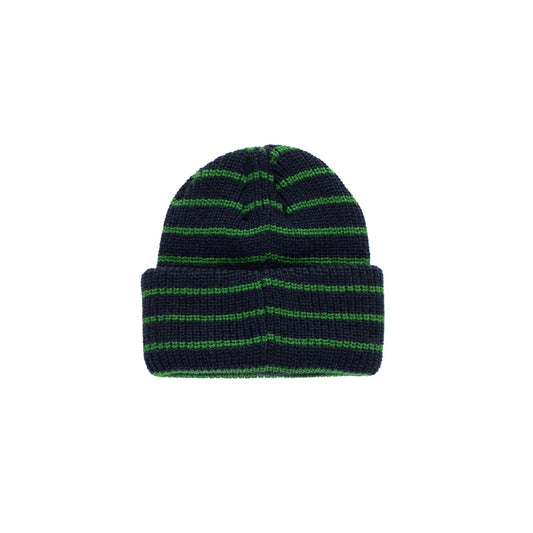 Strped Beanie - Navy/Juniper