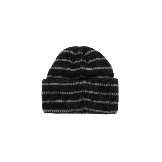 Strped Beanie - Black/Charcoal