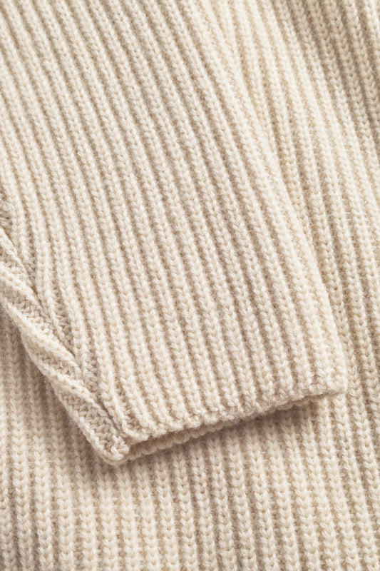 Sigurd Military Rib Crew Neck - Ecru