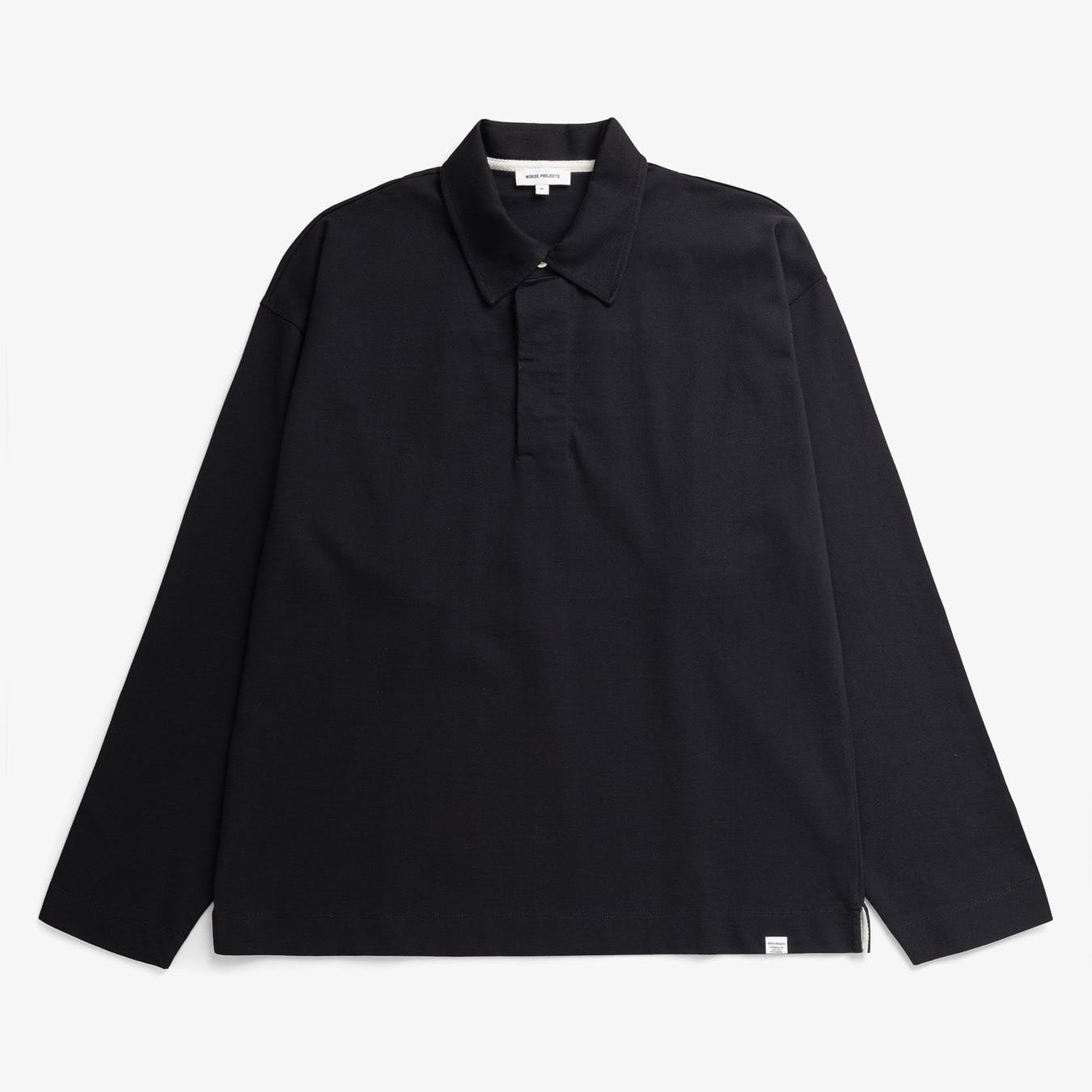 Isefjord Compact Cotton LS Polo - Black