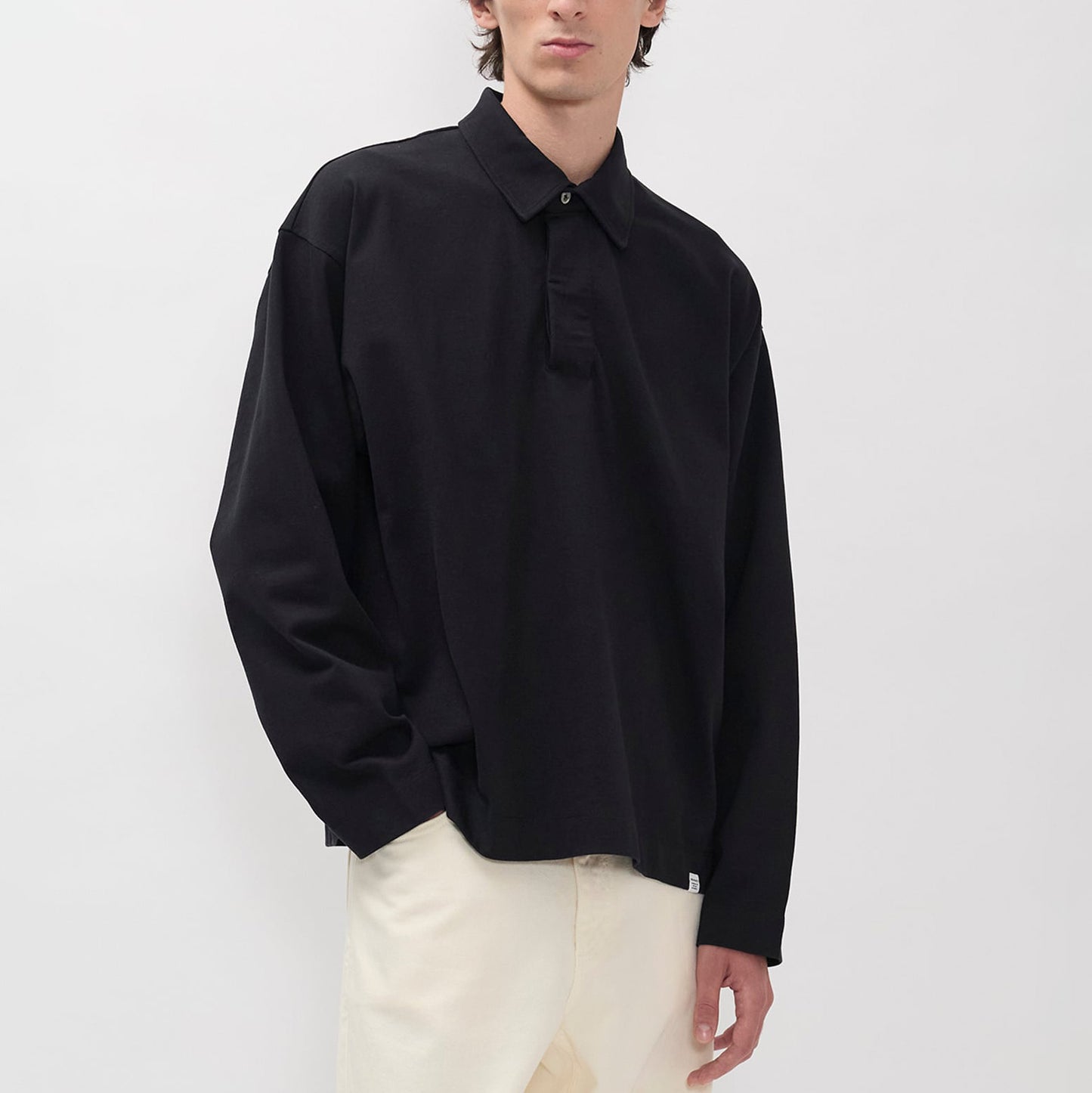 Isefjord Compact Cotton LS Polo - Black