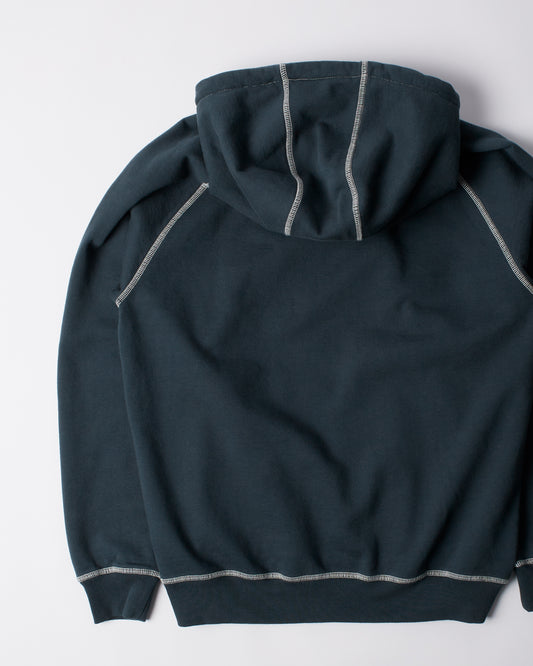 Circled script logo hooded sweatshirt - Dark Blue