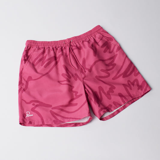 Birds Fly Free Swim Shorts - Purple Pink