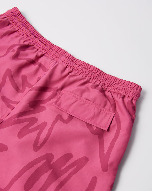 Birds Fly Free Swim Shorts - Purple Pink