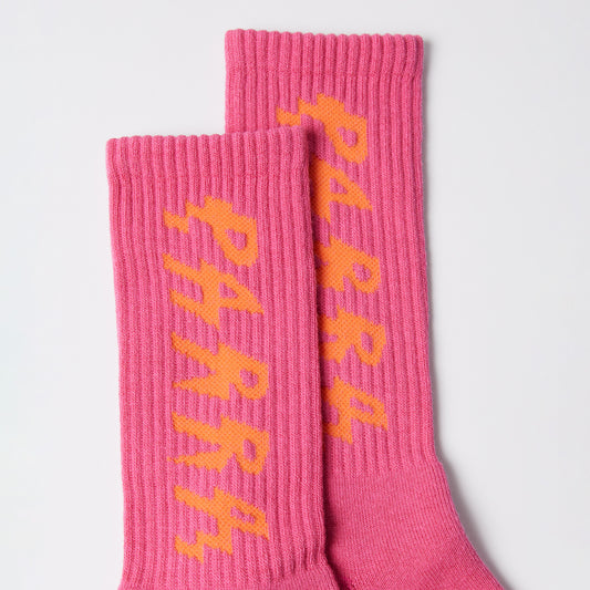 Spiked Logo Crew Socks - Pink