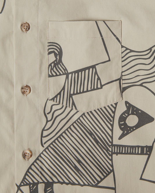 Pen Drawings Shirt - Sand