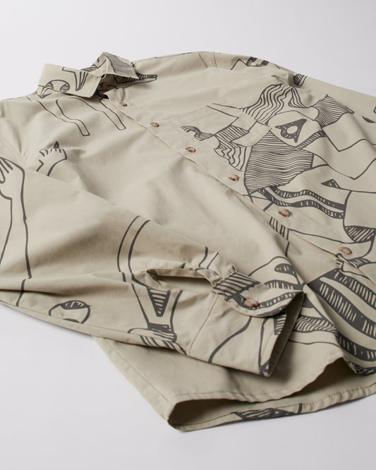 Pen Drawings Shirt - Sand