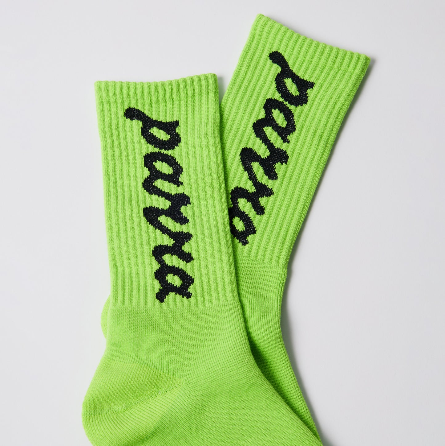 Lowercase Scriptlogo Crew Socks - Acid Green