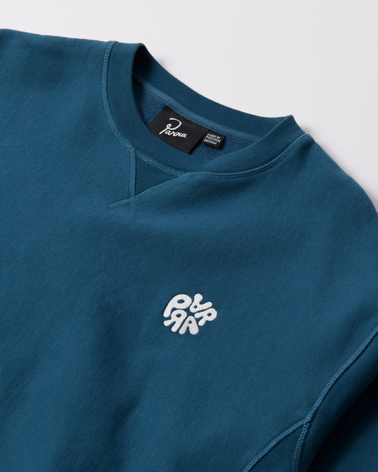 Balloon Logo Cross-Grain Crewneck - Blue
