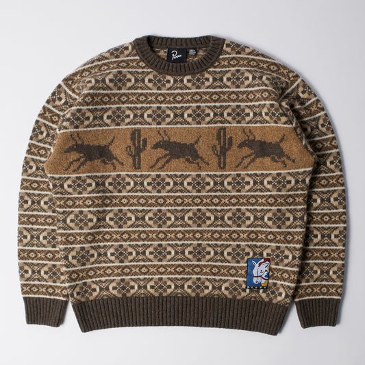 Cactus Bull Knitted Pullover - Brown