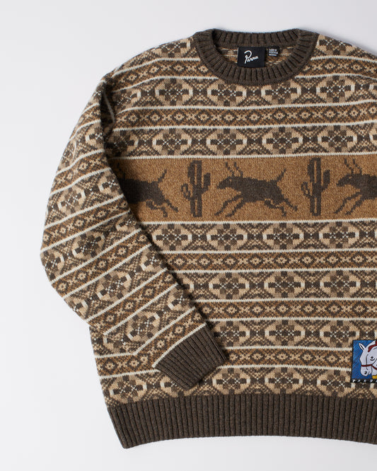 Cactus Bull Knitted Pullover - Brown