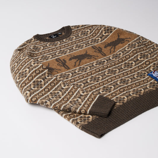Cactus Bull Knitted Pullover - Brown