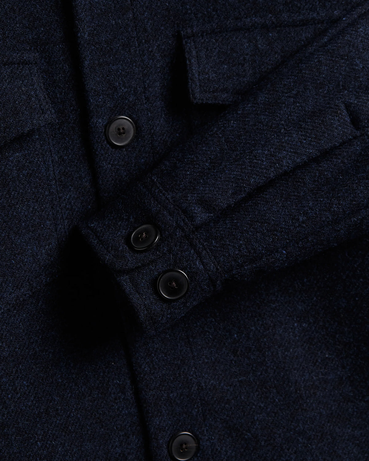 Wool Field Overshirt - Navy