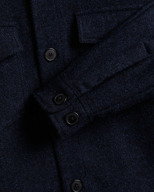Wool Field Overshirt - Navy