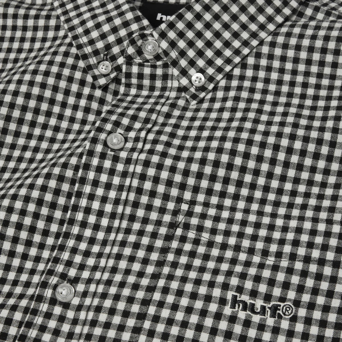 89 Micro Gingham SS Oxford Shirt - Black/White