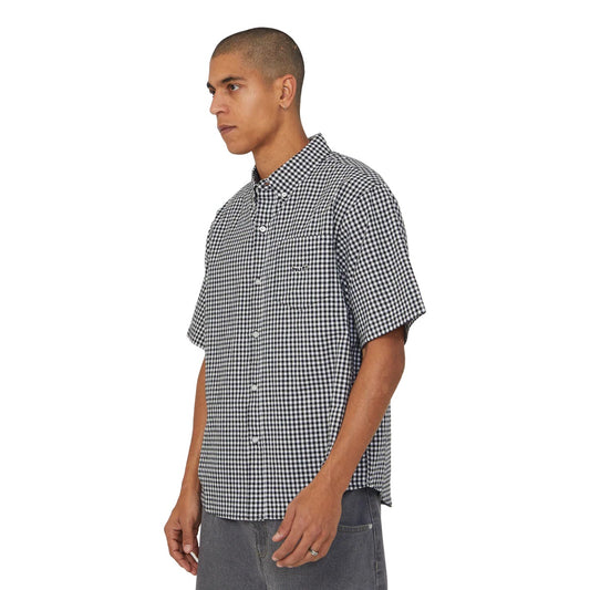 89 Micro Gingham SS Oxford Shirt - Black/White