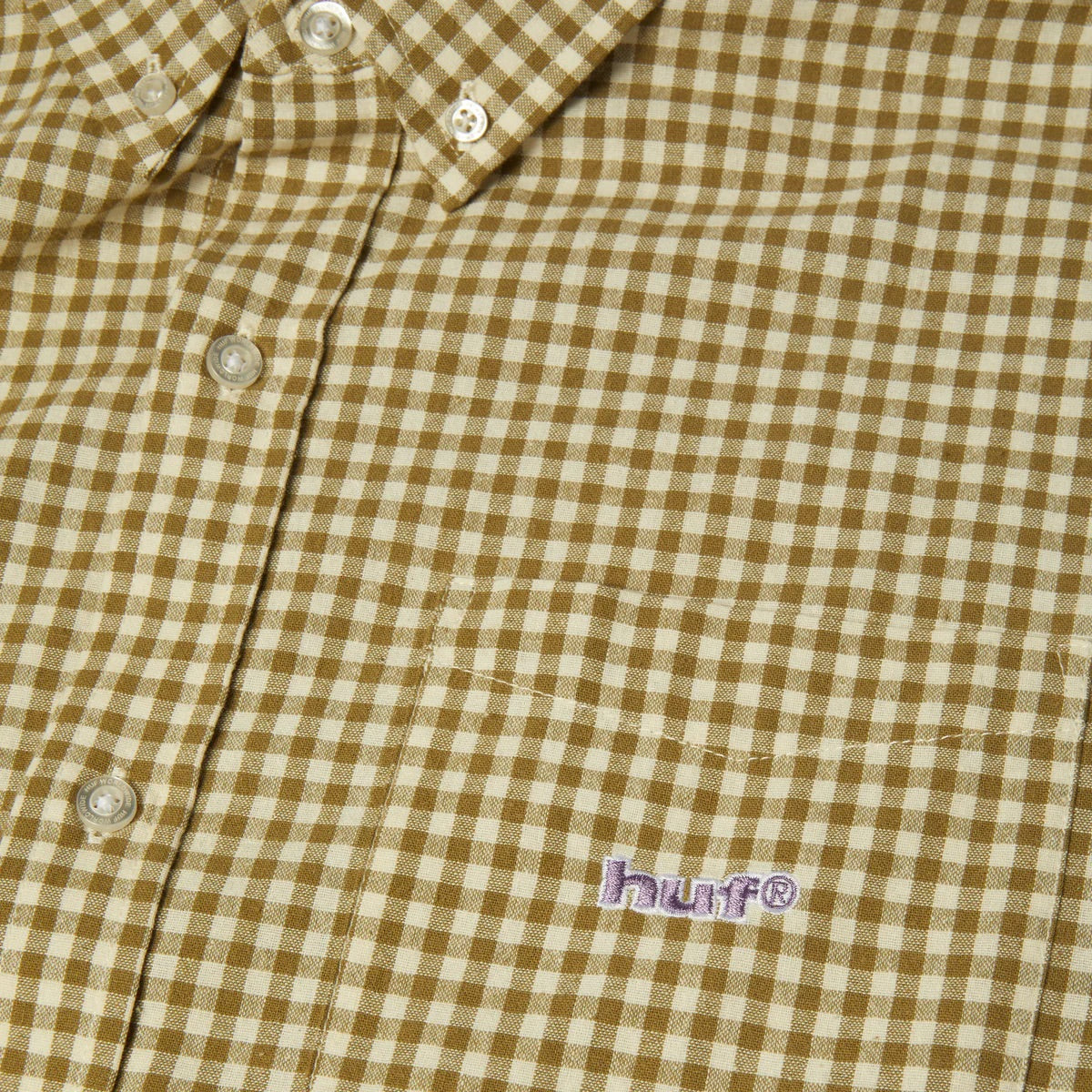 89 Micro Gingham SS Oxford Shirt - Natural