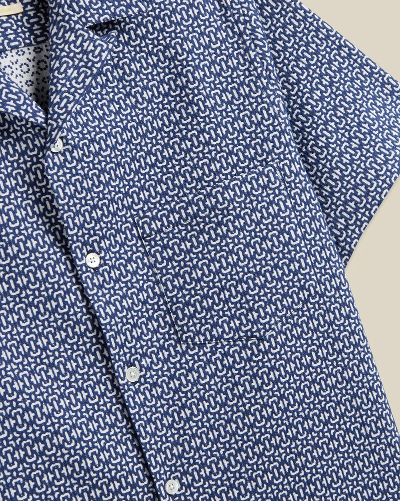 Abstract Tile Shirt - Blue