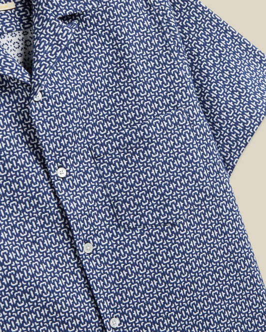 Abstract Tile Shirt - Blue
